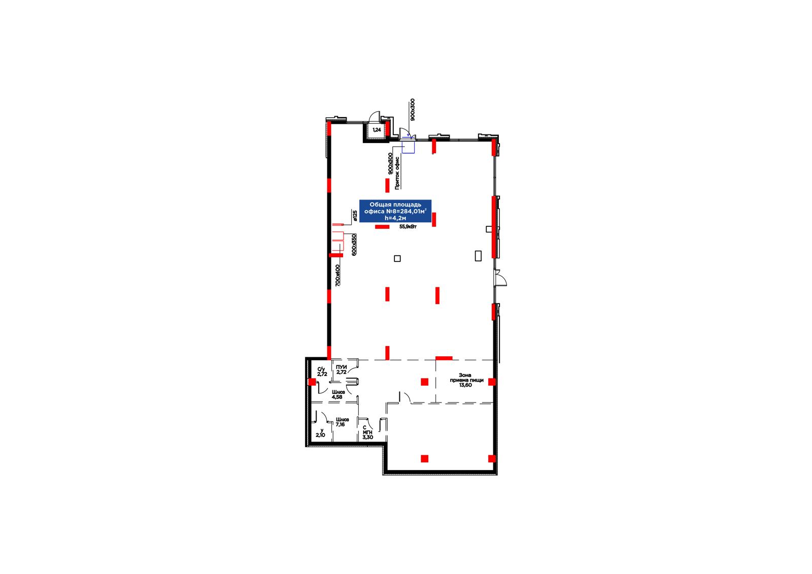 Планировка помещения 302 м² в ЖК «MOD Urban»