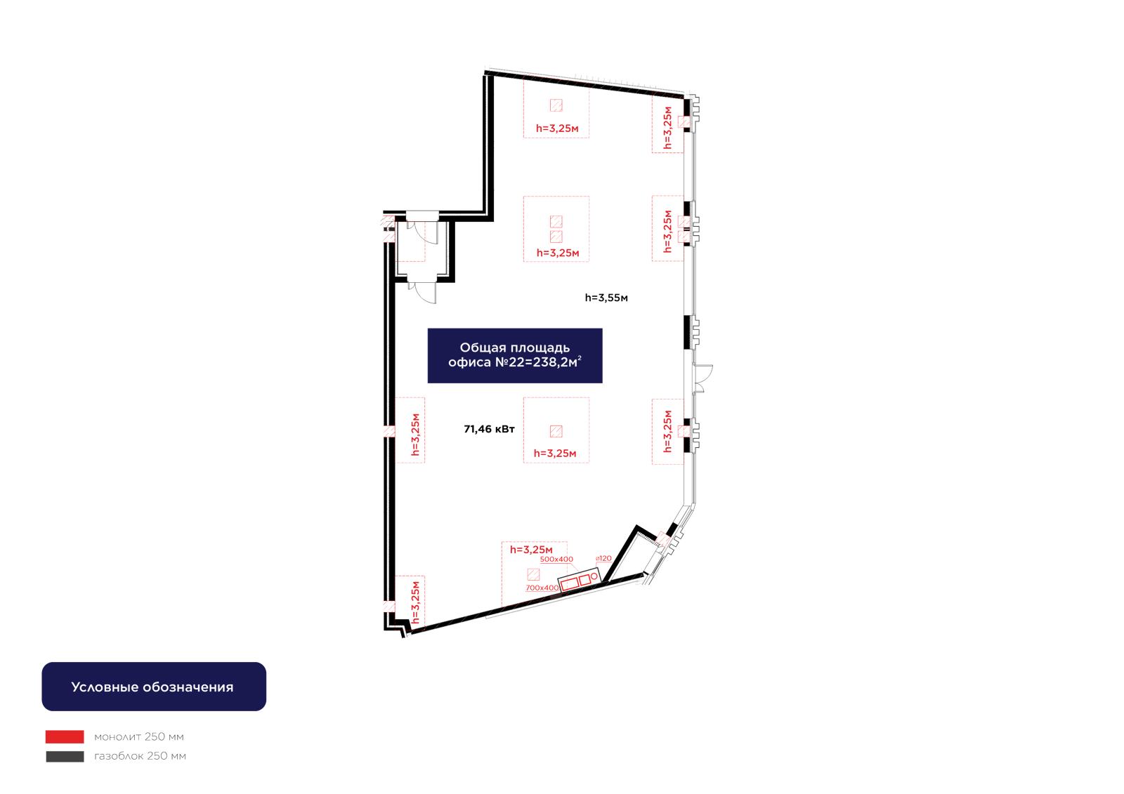 Планировка помещения 238 м² в ЖК «Greenline. Velora»
