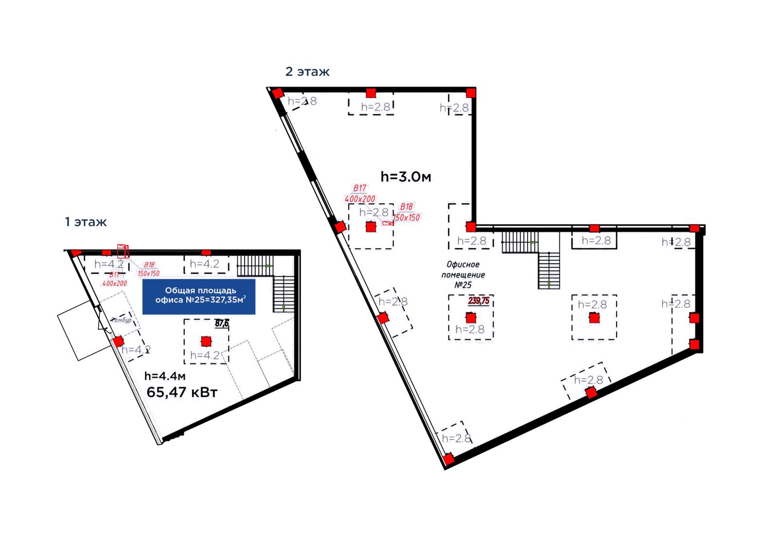 Планировка помещения 327 м² в ЖК «PARKLAND»