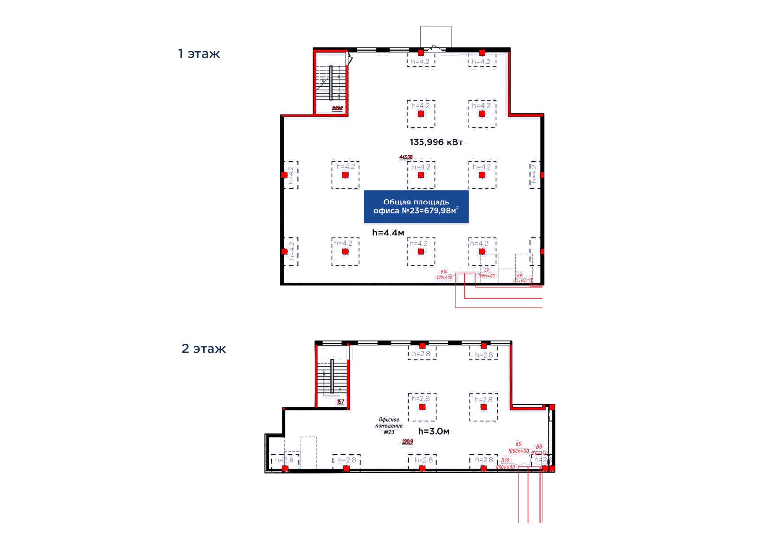 Планировка помещения 680 м² в ЖК «PARKLAND»