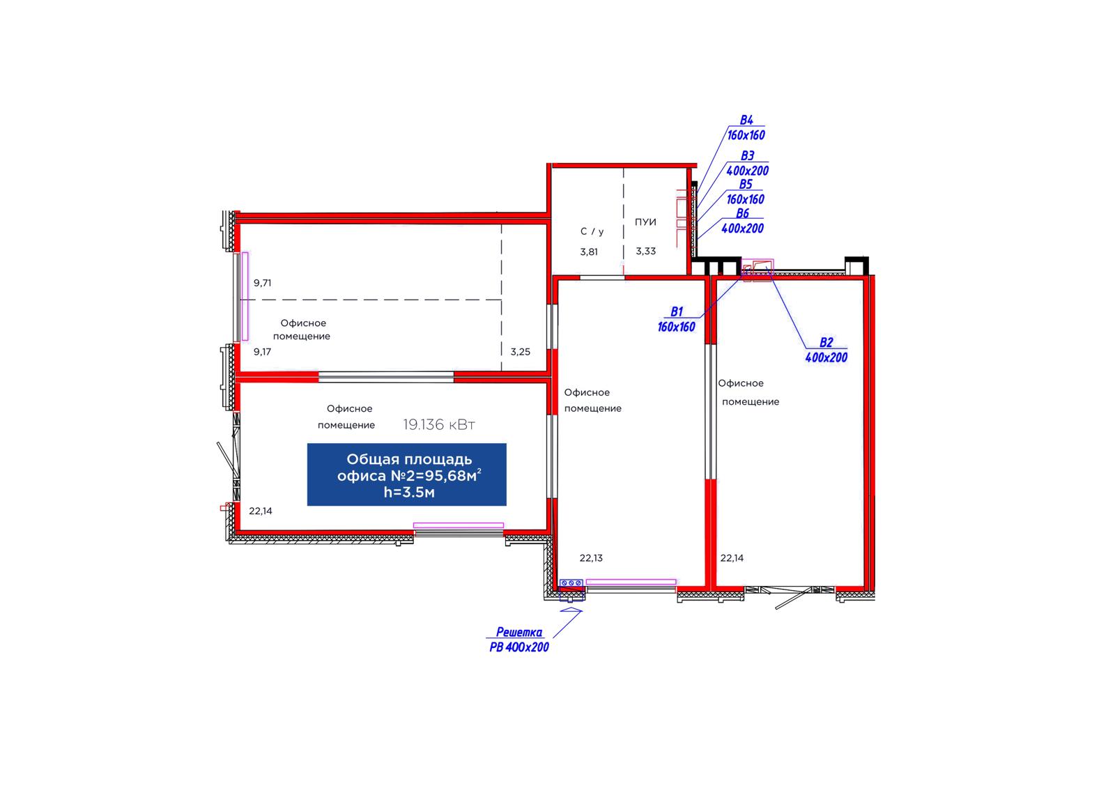 Планировка помещения 96 м² в ЖК «ÕRNEK»